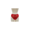 Culotte rouge en dentelle avec nœud en satin 